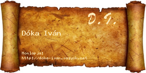 Dóka Iván névjegykártya